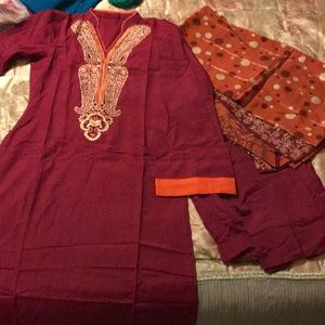 Indian/Pakistani Embroidered Shirt &Straight Paint